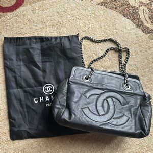 Fashion Black Shoulder Bag with peeling on handles